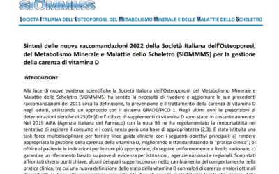 Sintesi in italiano delle nuove raccomandazioni 2022 SIOMMMS per la gestione della carenza di vitamina D