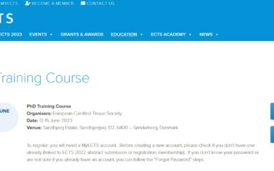 ECTS – European Calcified Tissue Society  PhD Training Course 12-15 giugno 2023