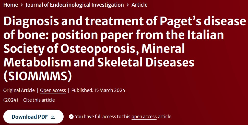 Position Paper SIOMMMS sulla gestione della malattia di Paget