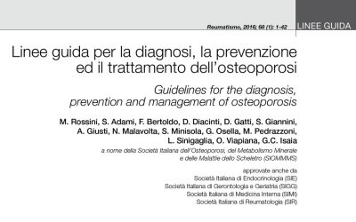Linee guida per la diagnosi, la prevenzioneed il trattamento dell’osteoporosi